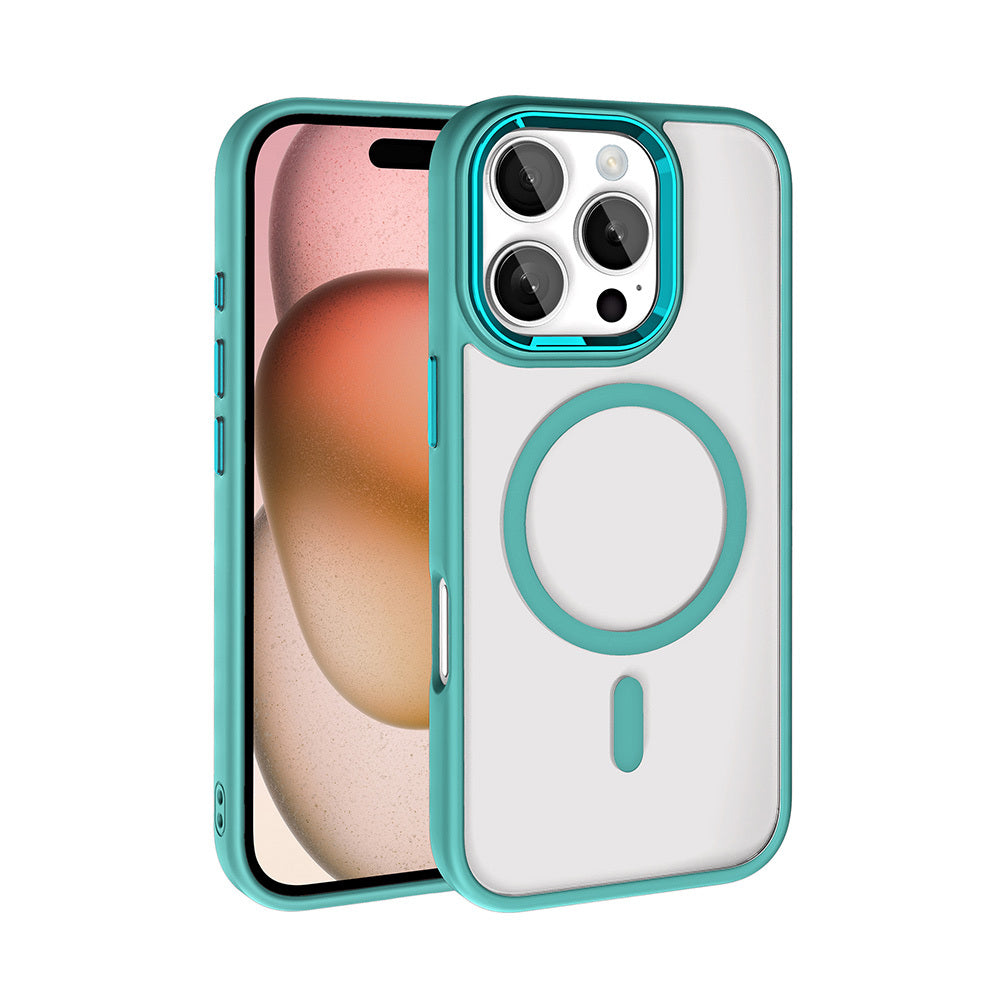 Cepax Chrome Magsafe iPhone 16 Pro Max Kılıf Wireless Şarj Özellikli Silikon Telefon Kılıfı - 1 Cepax Chrome Magsafe iPhone 16 Pro Max Kılıf Wireless Şarj Özellikli Silikon Telefon Kılıfı - 1